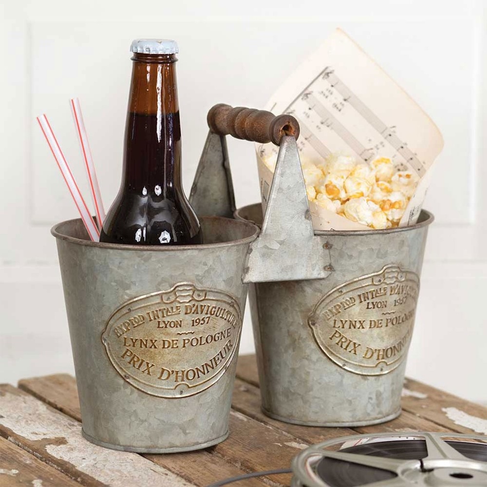 Rustic Double French Caddy With Handle